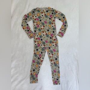 Bums & Roses 5/6Y Kids Space Rocket Pajama Set - Multicolor Astronaut Print